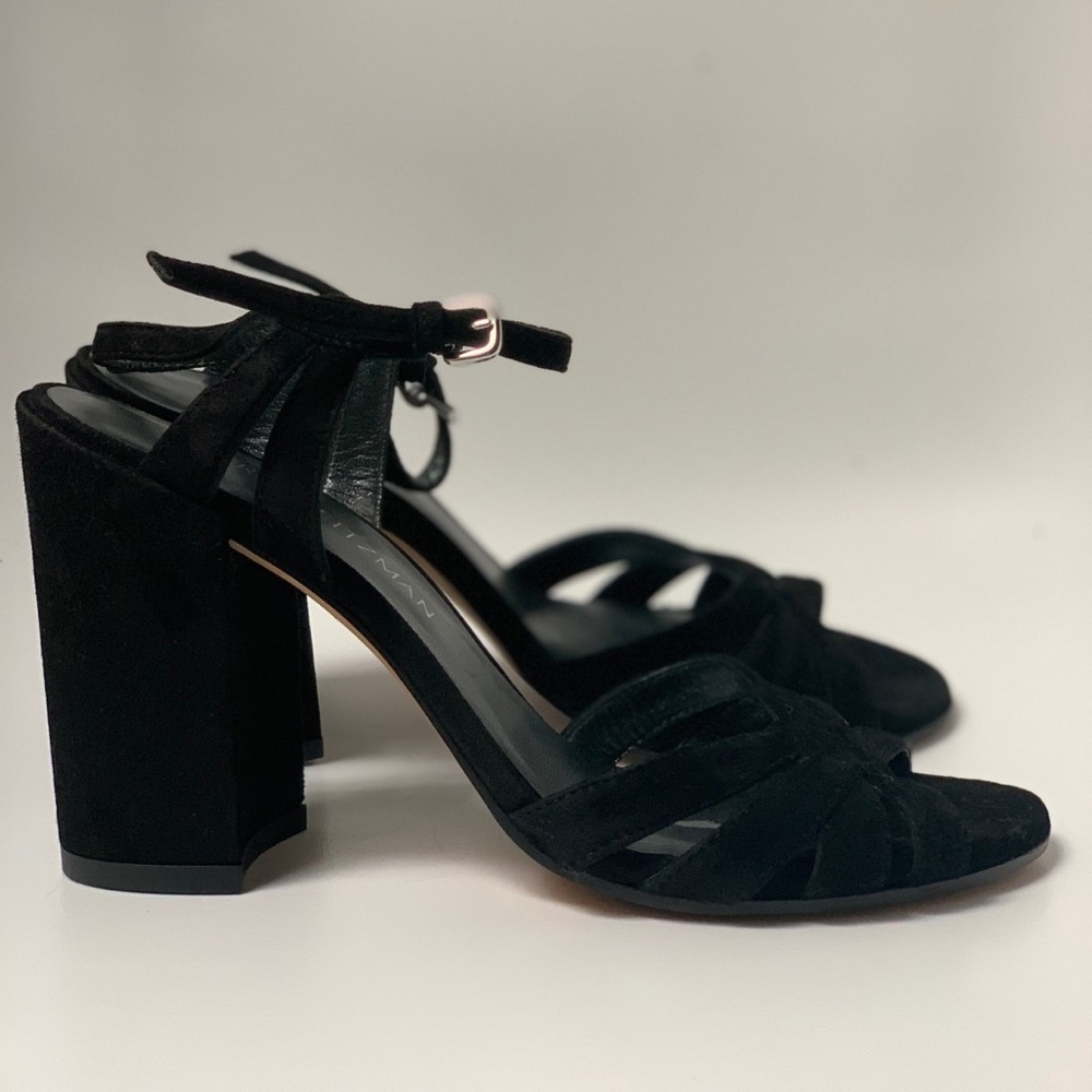Stuart Weizmann Black chunky heel sandal